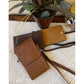 Women’s Leather Crossbody Phone Wallet Bag – Slim Dual Pocket Shoulder Bag
