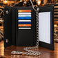 Men’s Genuine Leather Tri-Fold Checkbook Wallet with RFID Protection & Chain