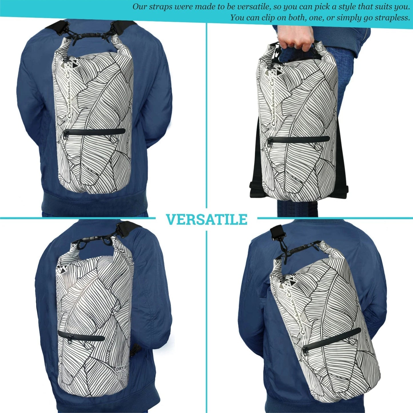 Waterproof Floating Dry Sling Bag 10L with Touch Phone Case Beach Backpack