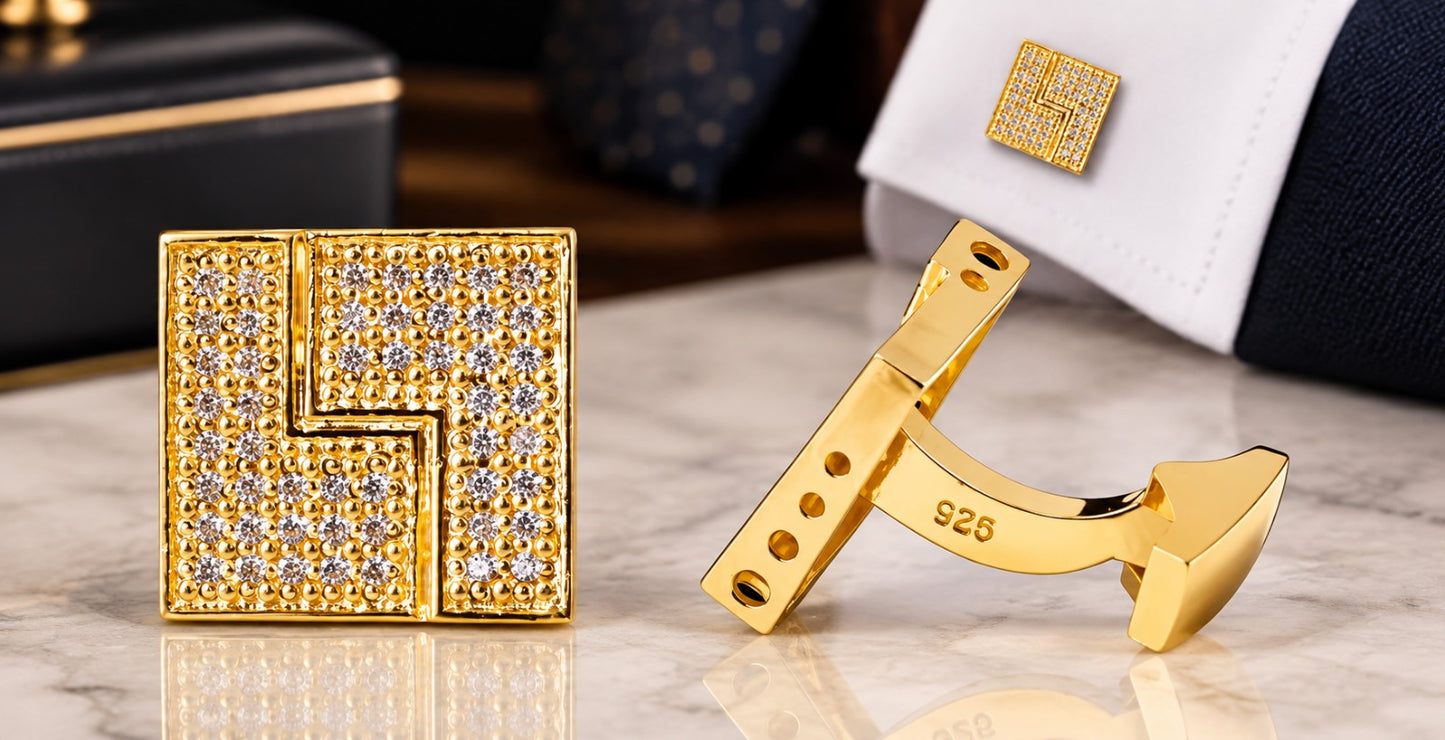 Cufflinks for Men 21K Gold Plated