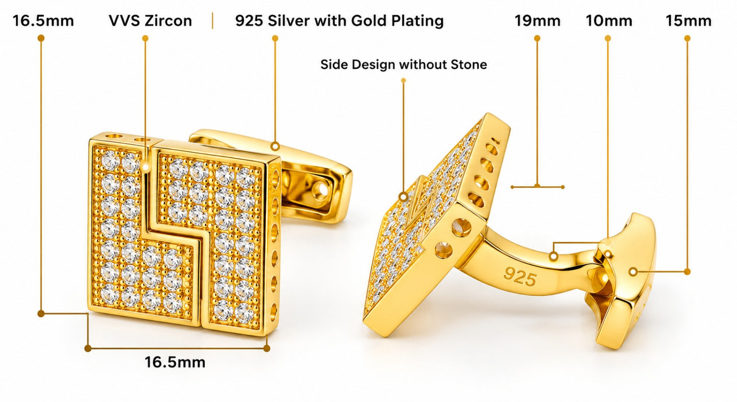 Cufflinks for Men 21K Gold Plated