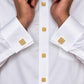 Tuxedo Shirt Cufflinks Stud Set 21K Gold Plated