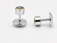 Natural Stone Pear Shape Cufflinks – 18K White Gold Plated