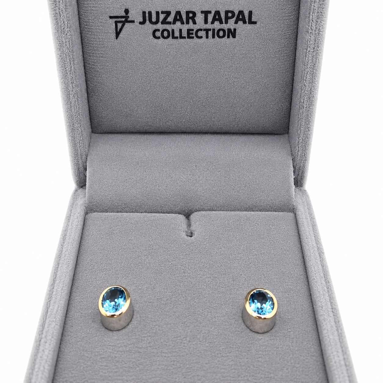 Natural Stone Oval Shape Cufflinks – 18K White Gold Plated