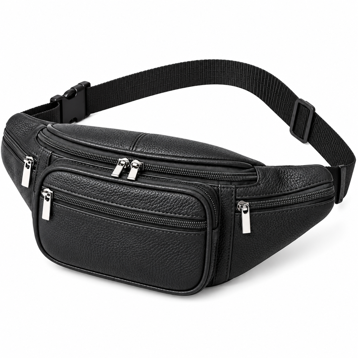 Genuine Leather Fanny Pack for Men Women Multi Pocket Waist Bag
