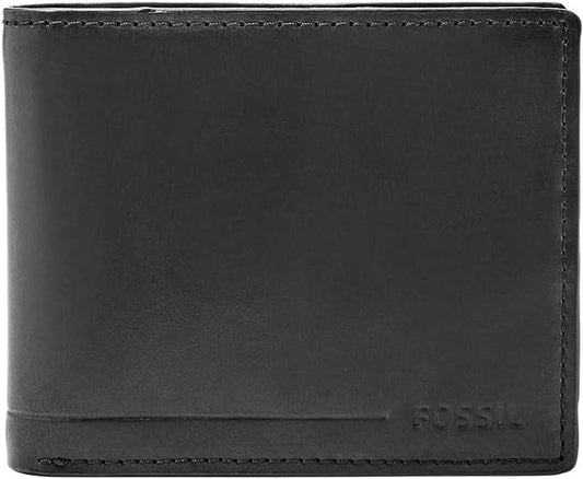 Fossil Black Bifold Wallet for Men Allen RFID Traveler SML1547001