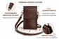 Women’s Leather Crossbody Phone Wallet Bag – Slim Dual Pocket Shoulder Bag