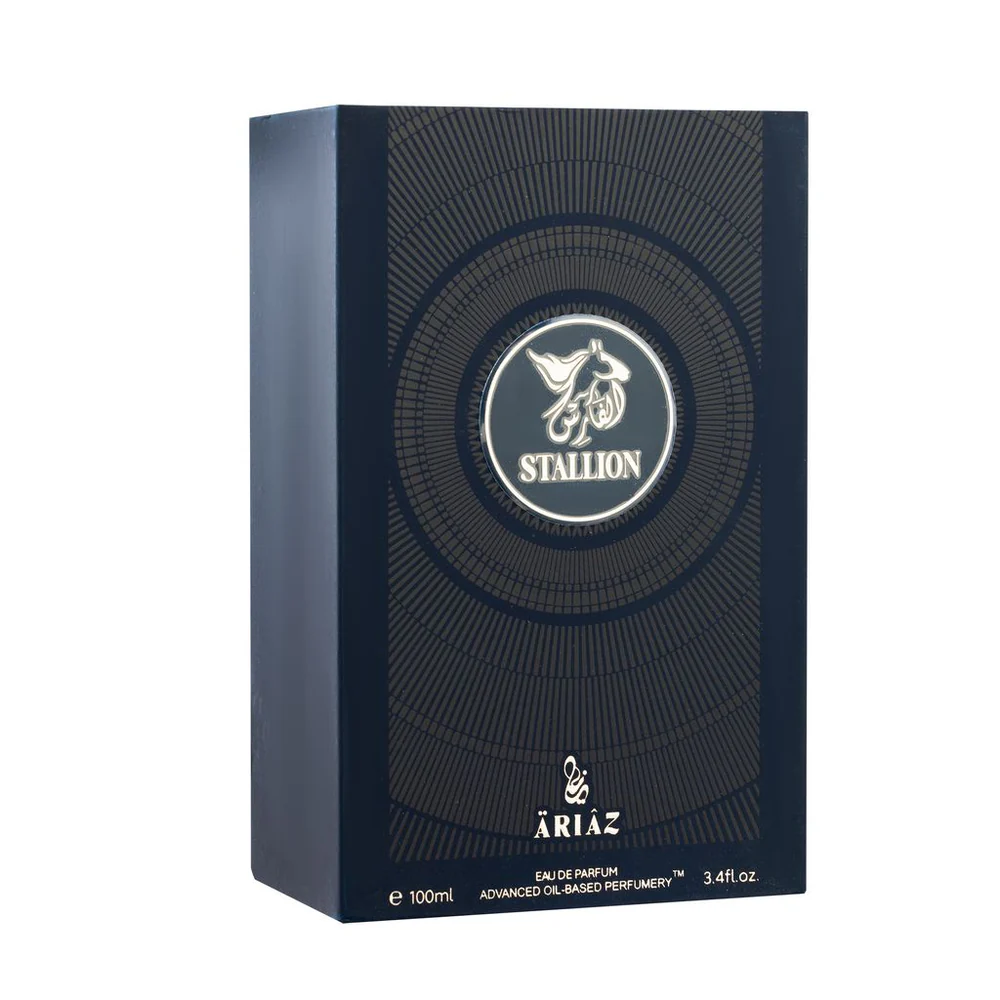 STALLION by ARIAZ 3.4oz/100ml Eau De Parfum for Men – Citrus Woody Aromatic + Includes Free Sample Set (6 Scents)