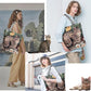 Cute Tabby Cat Canvas Tote Bag with Zipper
