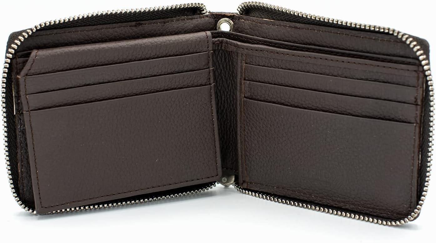 Zip Around RFID Leather Wallet for Men – BiFold Design