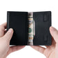 Mens Smart Wallet Card Holder for AirTag Leather Compatible with Apple Air Tag, RFID Blocking