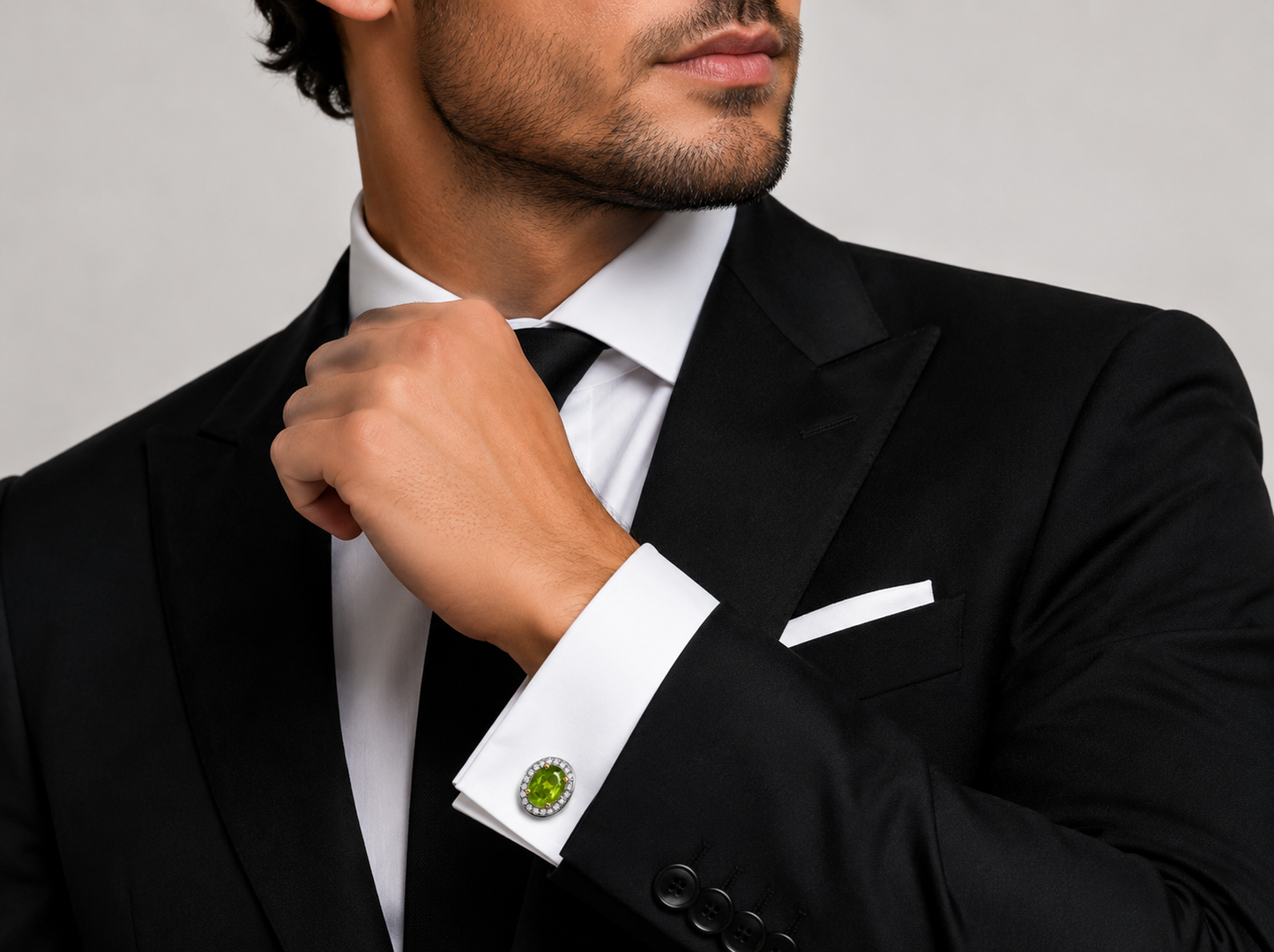 Men Cufflinks Studs 2 Pcs Set Natural Stone Agate Blue Topaz Pari dot, Garnet Gold Plated Formal Cufflinks