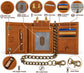Men’s Genuine Leather Biker Trifold Wallet with Chain