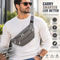 Genuine Leather Fanny Pack for Men Women Multi Pocket Waist Bag