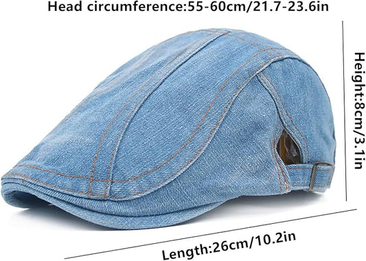 denim newsboy cap