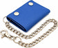 Men’s Genuine Leather Biker Trifold Wallet with Chain