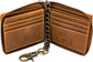 Zip Around Chain Wallet for Men – RFID Genuine Leather Bifold Wallet