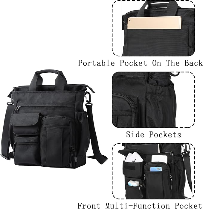 Messenger Bag Crossbody Bag Work Bag for Men Multi pocket Laptop Briefcases