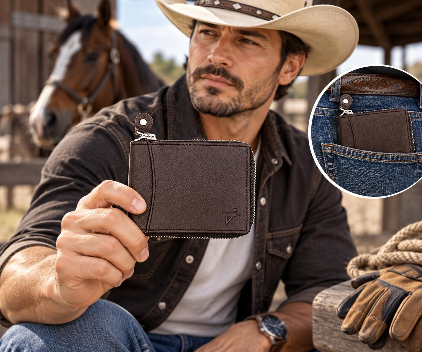 Zip Around RFID Leather Wallet for Men – BiFold Design