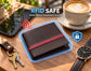 Men’s Genuine Leather Bifold Wallet with RFID Protection & Red Stripe Trim