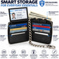 Zip Around Chain Wallet for Men – RFID Genuine Leather Bifold Wallet