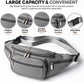 Genuine Leather Fanny Pack for Men Women Multi Pocket Waist Bag
