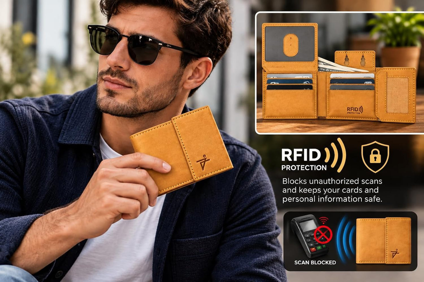 Velcro Bifold Wallet for Men