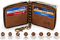 Zip Around Chain Wallet for Men – RFID Genuine Leather Bifold Wallet