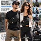 Genuine Leather Fanny Pack for Men Women Multi Pocket Waist Bag