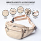 Genuine Leather Fanny Pack for Men Women Multi Pocket Waist Bag
