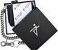 Zip Around Chain Wallet for Men – RFID Genuine Leather Bifold Wallet