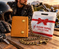 Men’s Genuine Leather Biker Trifold Wallet with Chain