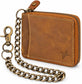 Zip Around Chain Wallet for Men – RFID Genuine Leather Bifold Wallet