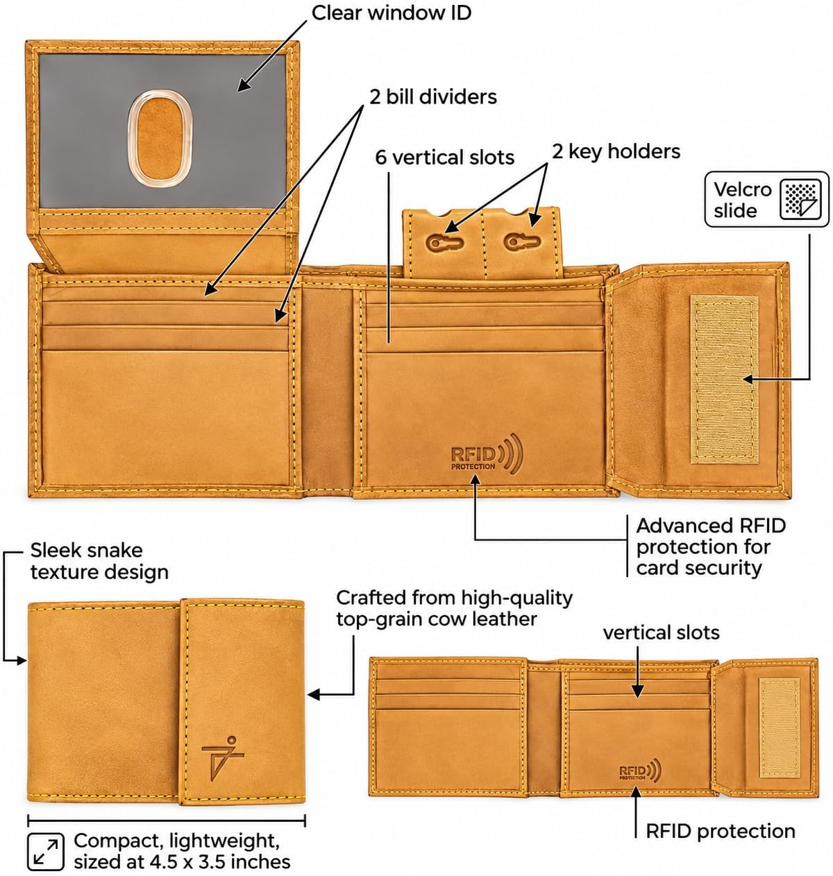 Velcro Bifold Wallet for Men