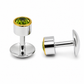 Natural Stone Oval Shape Cufflinks – 18K White Gold Plated