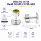 Natural Stone Oval Shape Cufflinks – 18K White Gold Plated