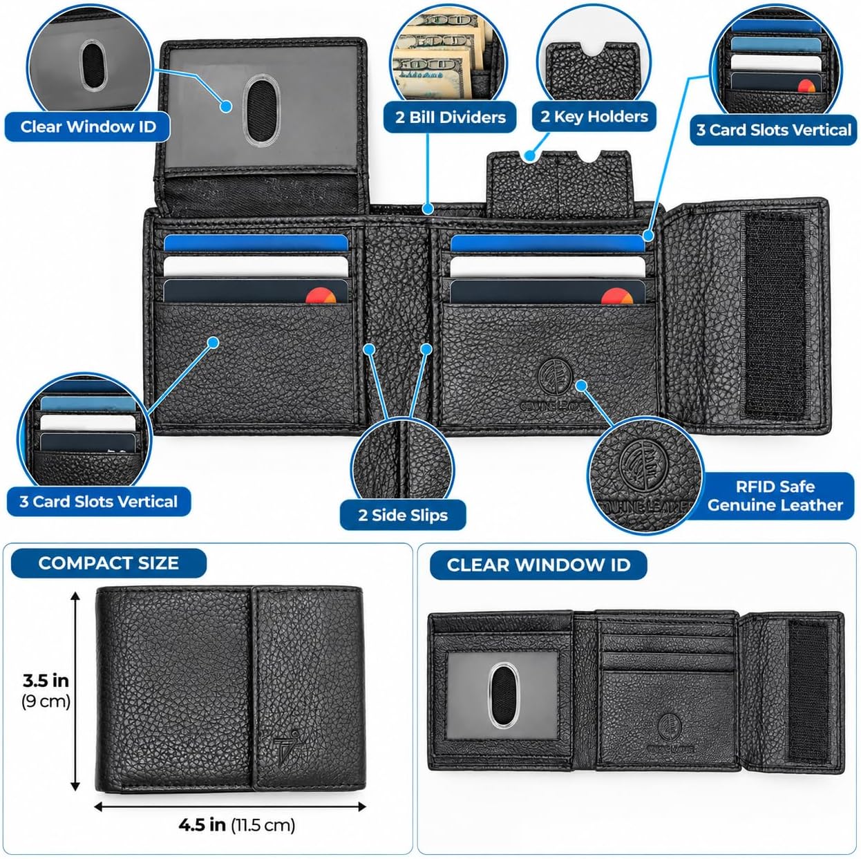 Velcro Bifold Wallet for Men