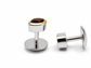 Natural Stone Pear Shape Cufflinks – 18K White Gold Plated
