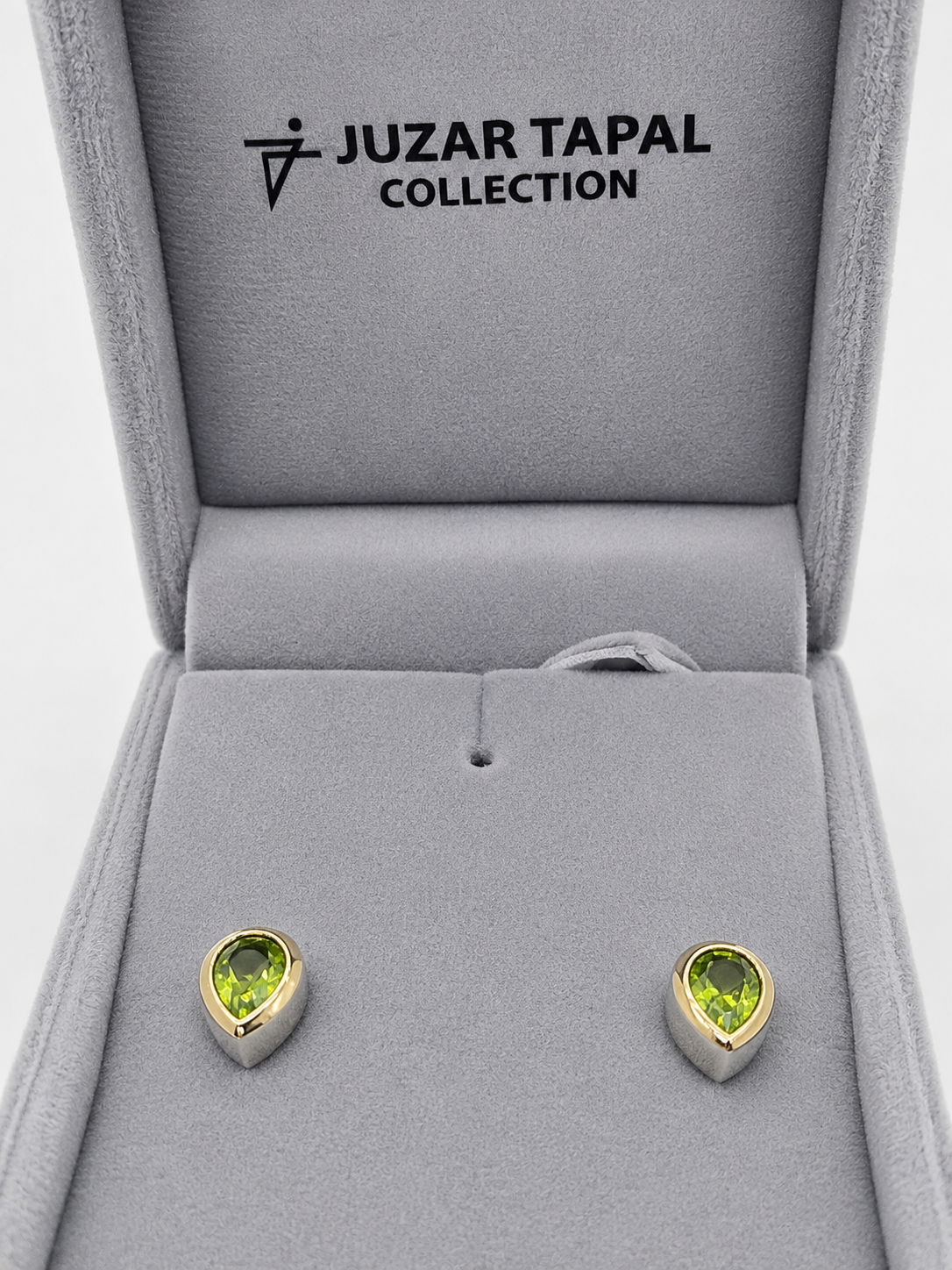 Natural Stone Pear Shape Cufflinks – 18K White Gold Plated