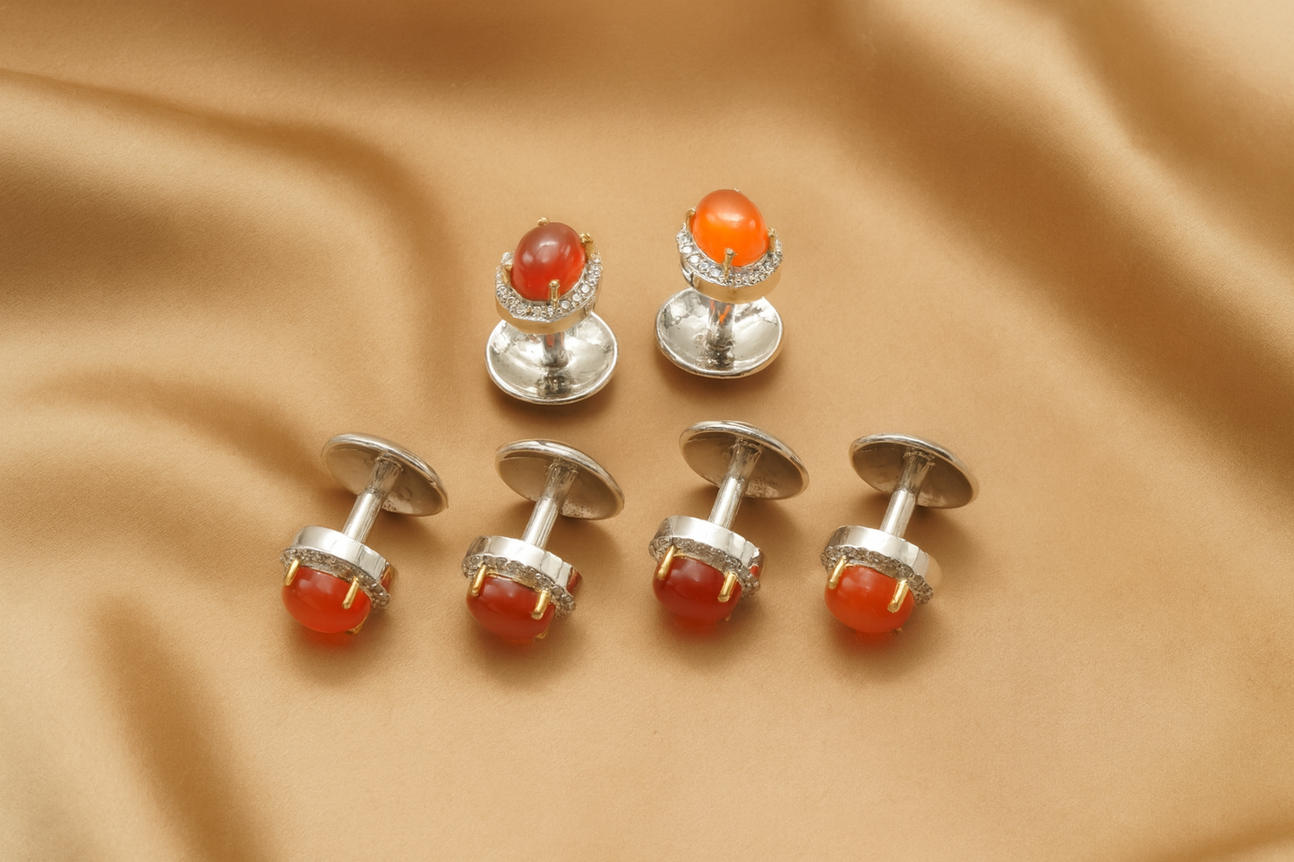 Luxury Sterling Silver 925 Shirt Studs for Tuxedo & Formal Wear