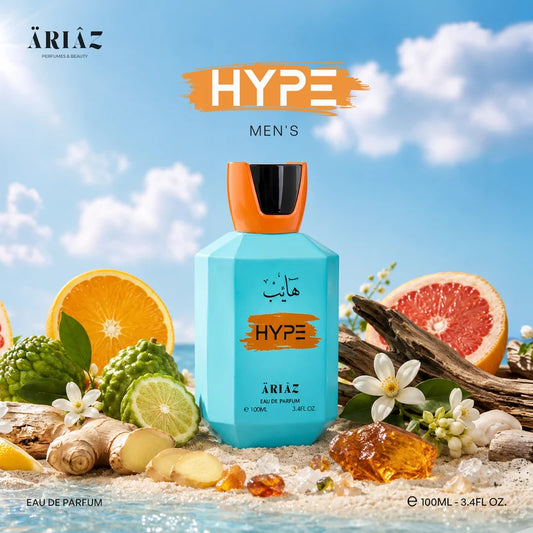 HYPE by ARIAZ 3.4oz/100ml Eau De Parfum For Him - Fresh Citrus Aromatic
