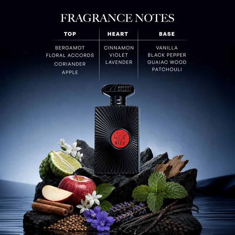 RIZZ by ARIAZ 3.4oz/100ml Eau De Parfum For Him – Woody Aromatic
