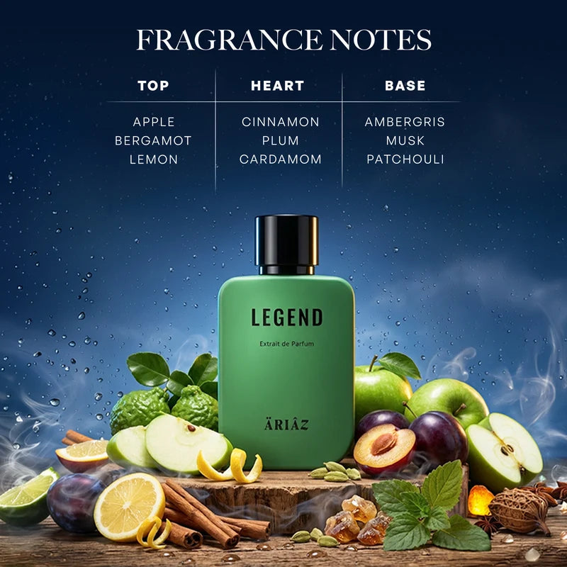 LEGEND by ARIAZ 3.4oz/100ml Extrait De Parfum for Him – Fresh Aquatic Aromatic