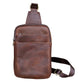 Unisex Vintage Leather Crossbody - Sling Chest Bag – Brown & Light Brown