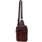 Unisex Vintage Leather Crossbody - Sling Chest Bag – Brown & Light Brown