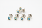 EMERALD CUT Men’s Cufflinks & Tuxedo Studs 22K Yellow Gold Plated Formal Jewelry