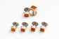 Emerald Cut Men Cufflinks & Tuxedo Studs 18K white Gold Plated