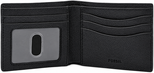 Fossil Men’s Anderson Black Leather Slim Bifold Wallet – Front Pocket Minimalist Wallet ML4577001