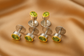 Luxury 22K Gold Plated Tuxedo Shirt Studs 6pcs Blue Topaz, Garnet, Agate & Peridot
