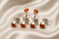 Luxury 22K Gold Plated Tuxedo Shirt Studs 6pcs Blue Topaz, Garnet, Agate & Peridot